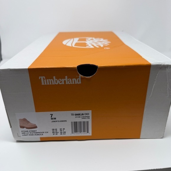 Timberland Stone Street Mid LC Chukka Boots Light Pink Nubuck Juniors 7- NWT - Picture 9 of 9
